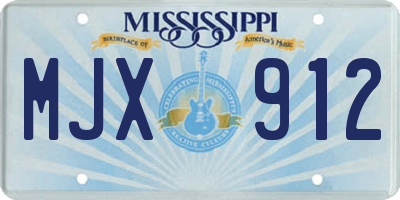 MS license plate MJX912