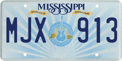 MS license plate MJX913