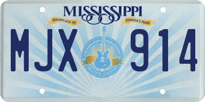 MS license plate MJX914