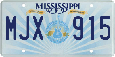 MS license plate MJX915
