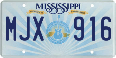 MS license plate MJX916