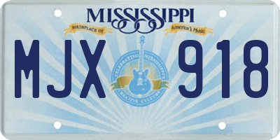 MS license plate MJX918