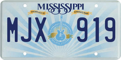 MS license plate MJX919