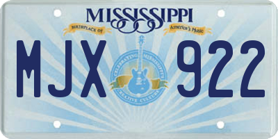 MS license plate MJX922