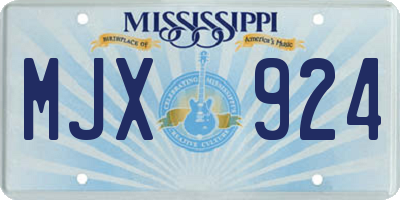 MS license plate MJX924