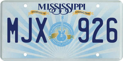 MS license plate MJX926