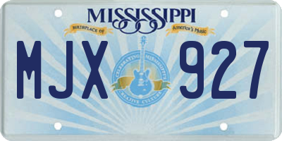 MS license plate MJX927
