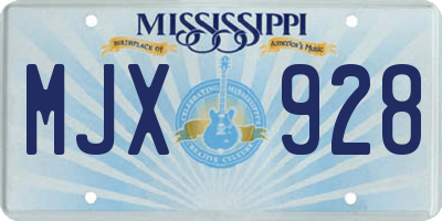 MS license plate MJX928