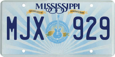 MS license plate MJX929