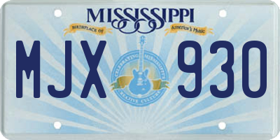 MS license plate MJX930