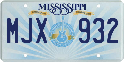 MS license plate MJX932