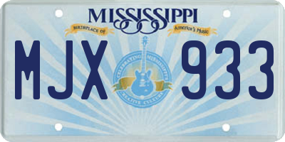 MS license plate MJX933