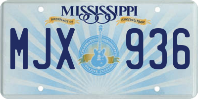 MS license plate MJX936