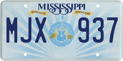MS license plate MJX937