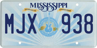 MS license plate MJX938