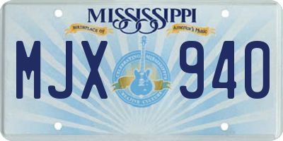 MS license plate MJX940