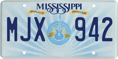 MS license plate MJX942