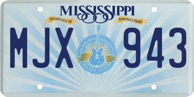 MS license plate MJX943