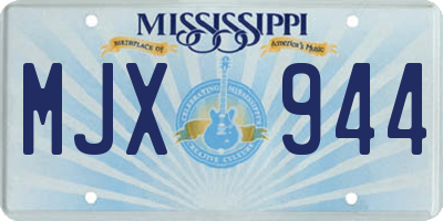 MS license plate MJX944