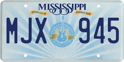 MS license plate MJX945