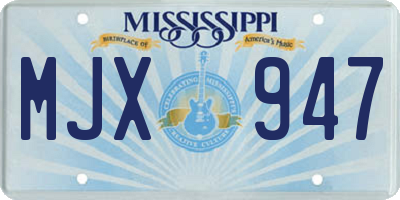 MS license plate MJX947