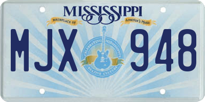MS license plate MJX948