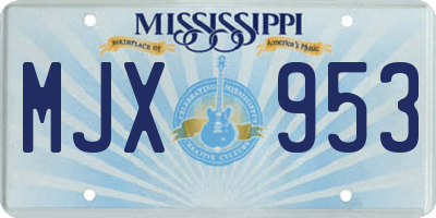MS license plate MJX953