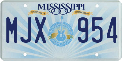 MS license plate MJX954