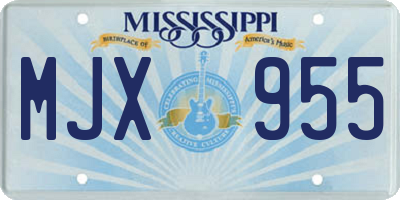 MS license plate MJX955