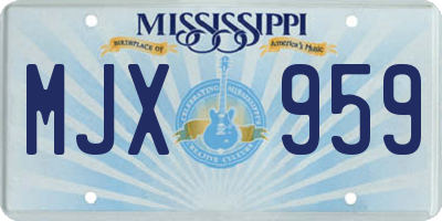 MS license plate MJX959