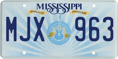 MS license plate MJX963