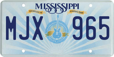 MS license plate MJX965