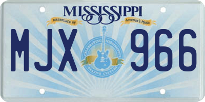 MS license plate MJX966