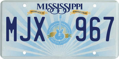 MS license plate MJX967