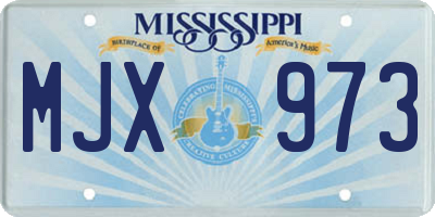 MS license plate MJX973