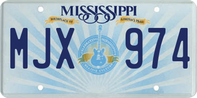 MS license plate MJX974