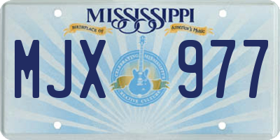 MS license plate MJX977