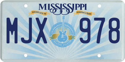 MS license plate MJX978