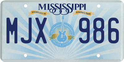 MS license plate MJX986