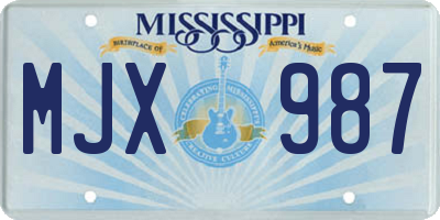 MS license plate MJX987