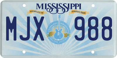 MS license plate MJX988
