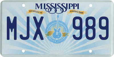 MS license plate MJX989