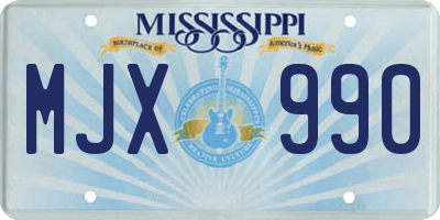 MS license plate MJX990