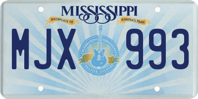 MS license plate MJX993