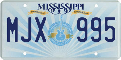 MS license plate MJX995