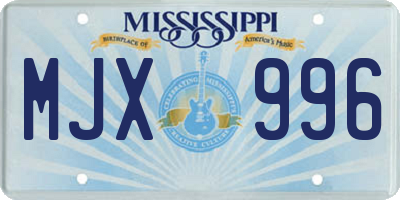 MS license plate MJX996