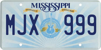 MS license plate MJX999