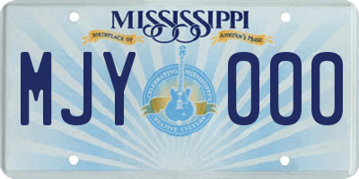 MS license plate MJY000