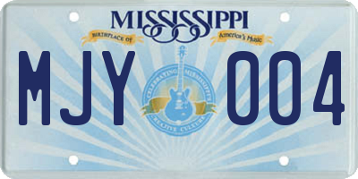 MS license plate MJY004