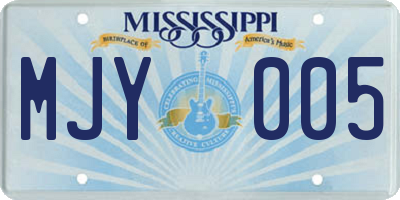 MS license plate MJY005